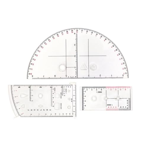 THOANBY Koordinatenleser und Winkelmesser Koordinatenmaßstab Kartenlesen und Landnavigation Topografischer Kartenmaßstab Befehlslineal