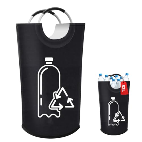 DASIAUTOEM Pfandflaschen Sammelbehälter, 82L Groß Pfandflaschen Aufbewahrung, Leergut Pfandflaschen, Altglas Aufbewahrung mit Softgrip Griffen, Flaschensammler Küche Abstellraum