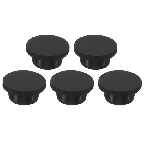 QUARKZMAN Silikon Gummi Lochstopfen 21mm Durchmesser Weich Flexibler Stopfen für 20mm Loch Schwarz 5Stk
