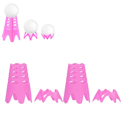 Zoeyilan Golf Simulator tees, 20Pcs Plastic Golf Tees, Outdoor Indoor Home Training Practice Simulator Golf Mat Tees Include 10 Tall 10 Short for Winter Turf Driving Range (Pink)