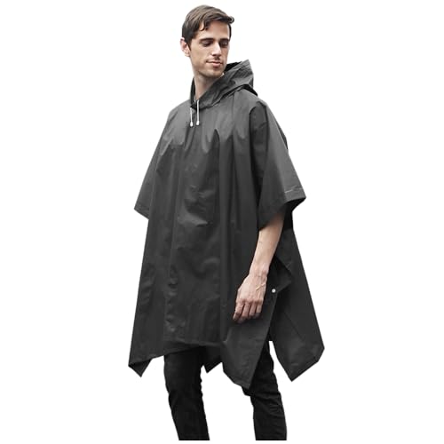 chunyuwen Regenponcho, Wasserdicht Regenponcho, Regenponcho mit Kapuze Eva Wiederverwendbarer Tragbarer Regenjacken für Festivals, Konzert, Wandern, Radfahren, Camping, Outdoo
