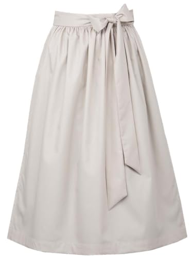 MarJo Dirndlschürze Niederaudorf 70cm Länge | Schlichte Schürze für Dirndl | Jacquard zum Binden (taupe, XL)