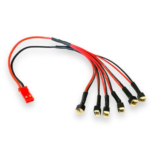 VUNIVERSUM 1x Ladekabel JST auf 6X Micro 2Pin 1,25mm 1.25 SH Stecker für 1S 160mAh 200mAh Lipo Akku Turnigy E-Flite Blade Nano CPX E-Flite Blade MSR MSR-X MSRX MCX MCX2 Kyosho Minium Parkzone Sukhoi