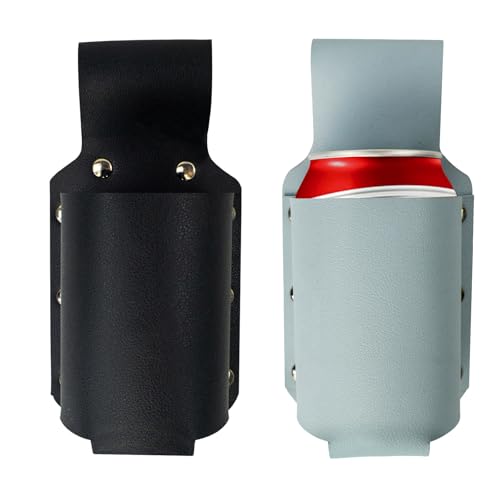 2 Stück Biergürtel, Gürtel Bierflaschenhalter Leder Bierholster Portable Bierhalter Bierholster zum Befestigen am Gürtel als Kreatives Geschenk für Liebhaber Bierzubehör