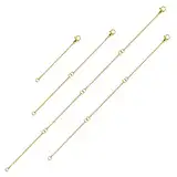 TIESOME Halskette kettenverlängerung, 4 Stück ketten verlänger Edelstahl Verlängerung Armband Extender Kette Extender für Halsketten Länge: 2" 4" 6" 8" (stahl farbe) (Gold)