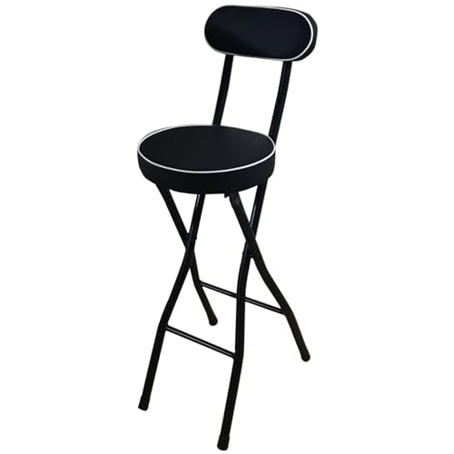 TLTDSMY Klappbare tragbare Stange mit Rückenlehne, Theke, Höhe, faltbar, hohe Stange für Küche, Outdoor, Shop, Café, schwarz, 55 cm
