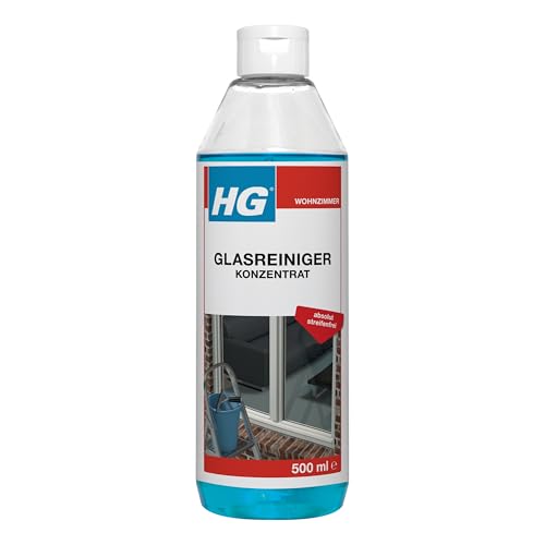 HG Glasreiniger Konzentrat, konzentrierter Fensterreiniger für einen sauberen, streifenfreien Glanz, wird auch von professionellen Fensterreinigern verwendet - 500 ml