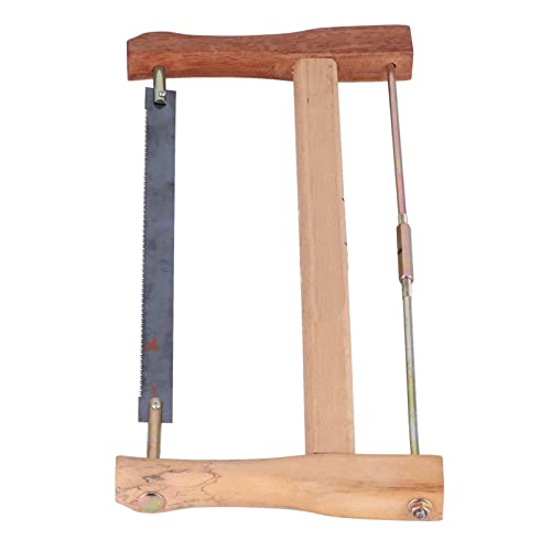 Fafeicy Gattersäge, Teakholz-Handbogen-Holzschneidwerkzeug, mit Mangan-Stahl-Sägeblatt und Chrom-Vanadium-Stahl-Sägeseil, für Tischler und Heimwerker, Sägeblatt (Groß (580 mm))