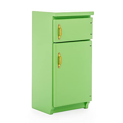 Odoria 1/12 Miniatur Kühlschrank Puppenhaus Zubehör, Grün