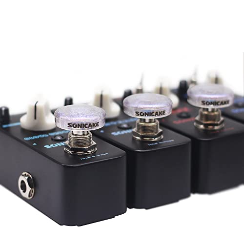 SONICAKE 20 Stück Fußschalter Topper Gitarre Effektpedal Transparent Klar Fuß Nagel Kappe Footswitch Kappe 10mm