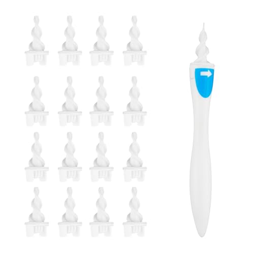 Ohrenschmalz Entferner, Ohrenreiniger Spirale,Sicheres und Weiches 360 Grad Spirale Silikon Ear Cleaning Kit Mit 16 Sicheres Ersatzköpfen,Verbesserte Version für Erwachsene und Kinder