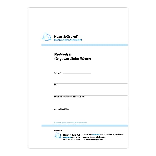 Haus & Grund Mietvertrag fuer gewerbliche Raeume (1 Satz, 2 Exemplare)