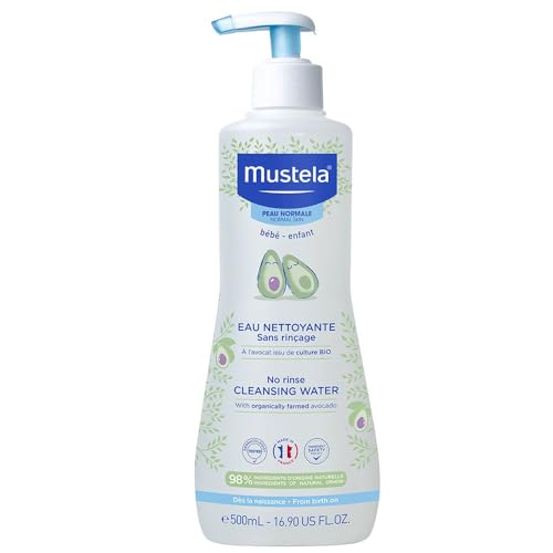 Mustela bébé – Reinigungswasser ohne Ausspülen für normale Haut – Gesicht und Windelbereich (1 x 500 ml)