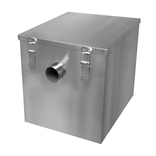 Gastro Fettabscheider Ölabscheider 35L Fettseparator Abwasser Küchenspüle Edelstahl Fettfilter Filter Fett Öl Wasser Restaurant Küche Imbiss Hotel Café 50mm Einlass Auslass Kompakt 33 H x 29 B x 39 T