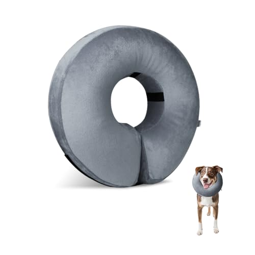 YZROHYI Aufblasbare Halskrause Hund Schutzkragen,Hundekragen Leckschutz,Katzenkragen,Einstellbarer Halskrause Katze,Kragen für Hund Nach Op,Wiederherstellung Halsband Weich Kragen für Welpen-M