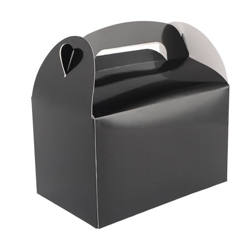 Tnfeeon 10 Schwarze Giebelboxen mit Griff, Leicht und Tragbar, Langlebige Materialien, Einfach zu Verwenden, Vielseitige Anwendungen für Partys, Hochzeiten, Geburtstage
