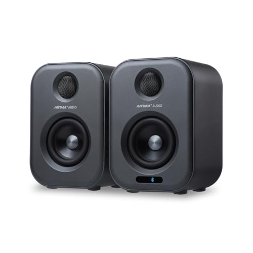AIYIMA S400 Bücherregal-Lautsprecher hat 7,6 cm (3 Zoll) 80 W Hochleistungs-Lautsprecher, HiFi-BT-Bücherregal-Lautsprecher, Stereo-Aktiv-Lautsprecher, USB-TV-Sound, Heimkino