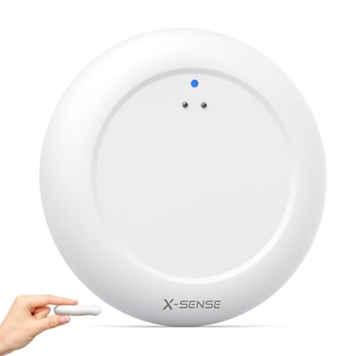 X-Sense Wassermelder WLAN, Smarter Wassermelder, mit App-Warnungen（nur 2.4Ghz）, wasserdicht nach IP67, Funk-Wassersensor für Küche, Bad, Keller, SBS50 Basisstation erforderlich, SWS0A 1 Stück