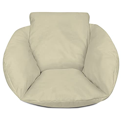 Hängesessel Kissen, Polster Bodenkissen für Schwenksessel, Auflage für Baumwoll Hängeschaukel, Hängekorb, Hängestuhl, Rückenkissen in der Farbe Beige [114]