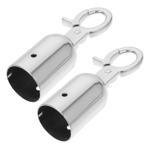 DIYEAH 2 Stück Seilendstopper Seilhakenenden Kordelendstopper Hakenbeschläge Seilschnapper Endhaken Seilendform Deckterminal Segeltauenden Seilendschnapper Edelstahl Silber
