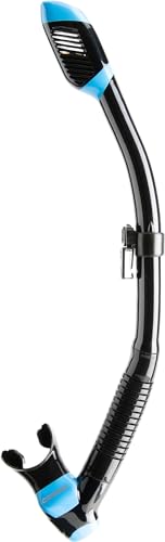 CRESSI Dry Snorkel Black/Blue - Unisex Premium Trockenschnorchel für Tauchen/Apnoe/Schnorcheln, Schwarz/Blau, Einheitsgröße