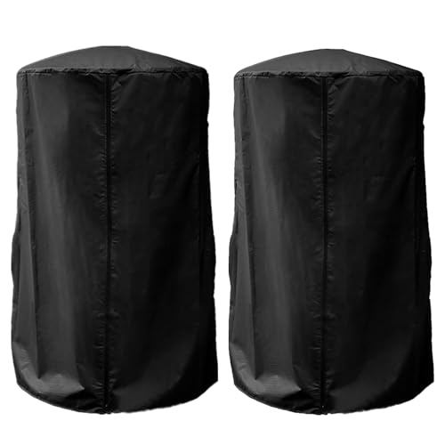 2 Stück Wetterschutzhülle für Terrassenheizer und boxsack stehend, Heizpilz, Patio Heizungsabdeckung Reißfest Wasserdicht, Winddicht Abdeckung, UV-Beständiges, 61x96,5 cm (Schwarz)