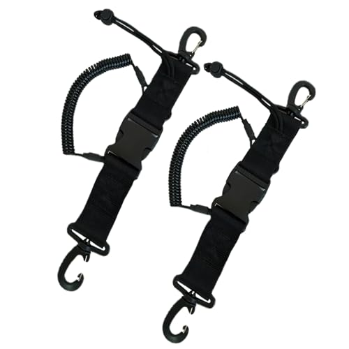 Hugwish 2 pcs spiralkabel tauchen mit edelstahlkern, spiralkabel tauchen Kamera UMD Taschenlampe, tauchen Befestigung spiralkabel, Retractor tauchen, spiralkabel für Tauchen Schnorcheln Klettern