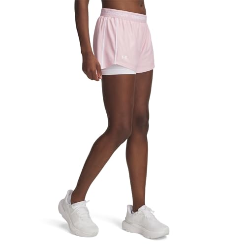 Under Armour Tech Play Up 2In1 Shorts-Pnk Damen Ballshorts pink S