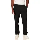 Amazon Essentials Herren Fleece-Jogginghose mit offenem Saum (erhältlich in Übergrößen), Schwarz, 5XL Große Größen