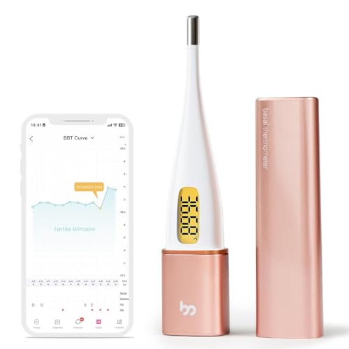 Intelligenter Basalthermometer mit Bluetooth und Hintergrundbeleuchtung, Fertilitätsmonitor und Perioden-Tracker, synchronisiert mit der Femometer-App, Gold