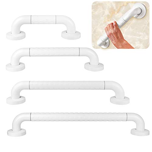 anmas power Haltegriff aus Kunststoff, robust, geriffelt, geriffelter Griff, Behinderungshilfe, 22/32/42/52 cm, Weiß, 1 Stück - 32 cm