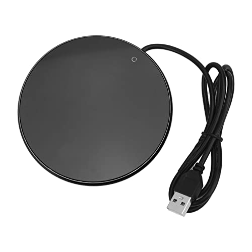Tragbarer Tassenwärmer Intelligenter Getränkewärmer mit Konstanter Temperatur und Smart-Touch-Schalter USB-Tassenwärmer für Tassen und Gläser mit Flachem Boden Ø10,3 Cm (Schwarz)