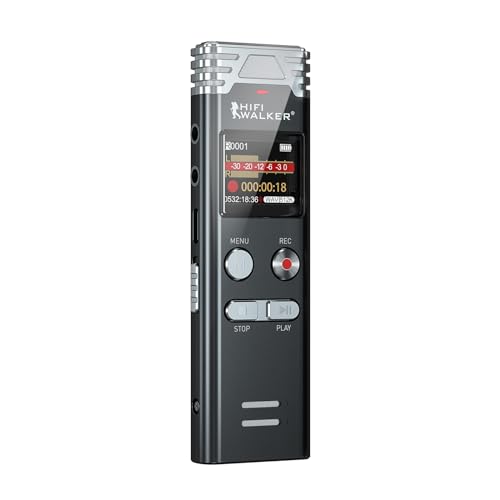 Digital Voice Recorder 64GB, Portable Voice Activated Recorder with Playback, Dictaphone Voice Recorder for Lectures Meetings Sound Audio Recording Device with Password,Variable Speed, MP3