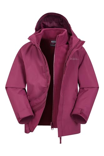Mountain Warehouse Fell 3 in 1 Wasserabweisende Kinderjacke - Atmungsaktive, Regenjacke für Jungen und Mädchen - Für Spaziergänge, Wanderungen & Outdoor Traube Kinder 116 DE (5-6 Jahre)