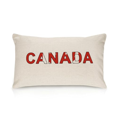 Yelolyio Kissenbezug mit Kanada-Flagge, Überwurf-Kissenbezug für Couch, Sofa, Heimdekoration, Baumwollleinen, Kissenbezüge für Wohnzimmer, 40,6 x 61 cm