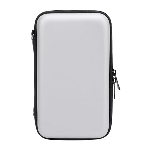 Tragetasche Kompatibel mit New 2DS XL 2DS LL für New 3DS 3DS, Wasserabweisende Hartschalen-Reisetasche mit 8 Spielesteckplätzen, Tragbare Konsolen-Schutztasche (Silver)