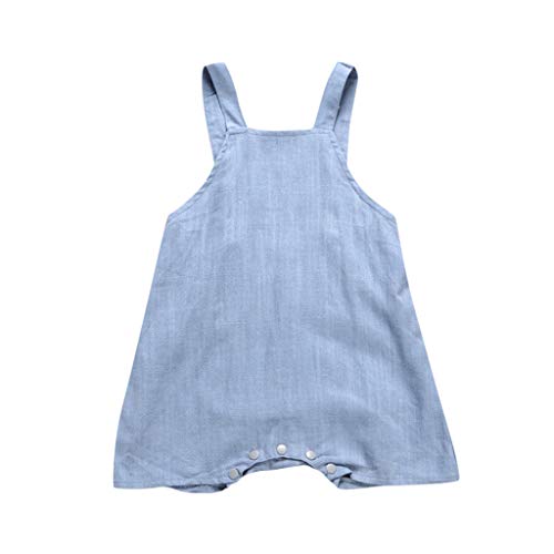 Julhold Neuestes Neugeborenes Baby Mädchen Jungen Mode Gallus Solide Leinen Strampler Gesamt Set 6-24 Monate