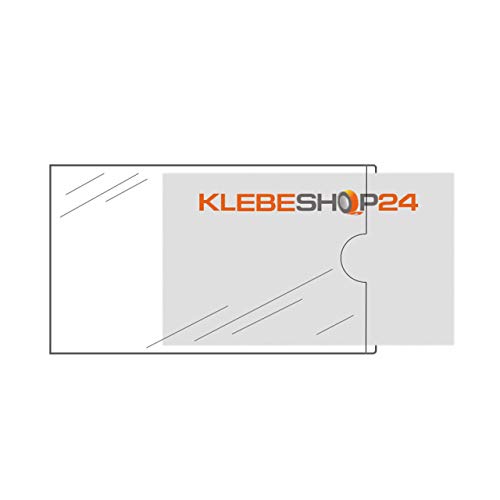 Visitenkartentaschen selbstklebend | Transparent | 20 oder 100 Stück | 95 x 60 mm, schmale Seite offen | Visitenkartenhüllen zum Einkleben | Kartenhüllen zum Kleben / 20 Stück