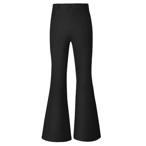 AYBUY Men's Flared Trousers, 70s Men's Trousers, Retro Stretch Flared Trousers, Disco Costume, Hippie Clothing for Men, Retro Hippie Parties and Carnival Costumes, L-XL(Schwarz)