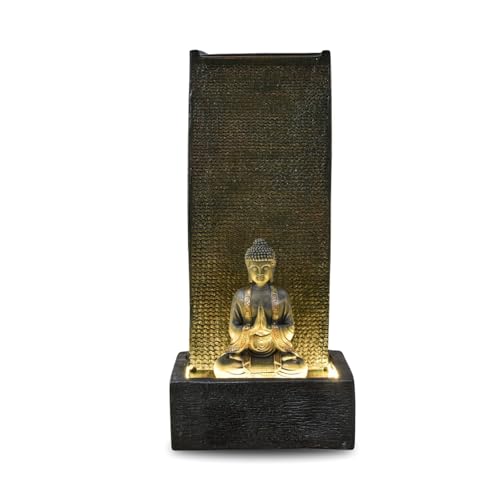 Zen Light SCFRGMB XL Buddha Außen- und Innenbrunnenwasserwand, 100cm Höhe, Schwarz