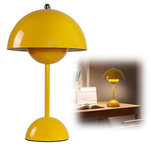 DASIAUTOEM Pilzlampen Tischlampe, LED Akku Tischlampe Kabellos, 3000k-6000k Moderne Aufladbar, Touch Dimmbar Tischleuchte Pilz Lampe​Mit 3 Helligkeitsmodi, Dekorative Retro Schreibtischlampe