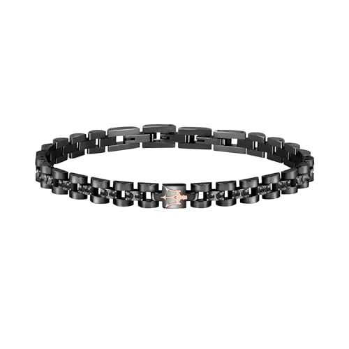 Maserati Maserati Jewels Herrenarmband, 22 cm, aus Edelstahl, Kristalle, PVD - JM420ATJ01