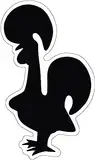 Aufkleber Profil Gallo Portugal (Schwarz-Transparent)