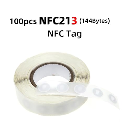 MIELEU 100pcs/Lot NFC Lable Tag Sticker 13.56MHz ISO14443A Ntag 213 Stickers Universal Lable Ntag213 RFID for All NFC Enabled Phones(100pcs NFC 213 Tag)