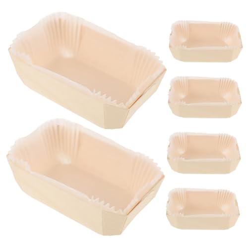 Ciieeo 1 Satz Kuchenform bäckerei holzbox Kuchenkarton Backwarengeschäft kuchenteller Backverpackungszubehör Brotschimmel kleine Kastenformen zum Backen Antihaft-Toastform Papier Khaki
