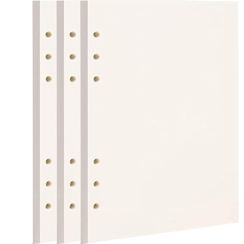 JOYISEN 3 Packung A5 Nachfüllbares Papier Blanko 100GSM Nachfüllpapier 135 Blätter/270 Seiten 6 Löcher Nachfülleinlagen für A5 Notizbuch Skizzieren Zeichnen DIY Bullet Journal (Beige)