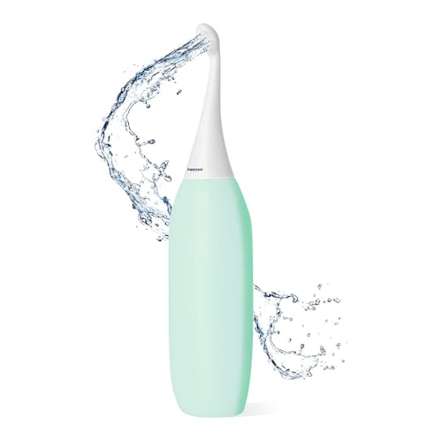 HappyPo Tragbar Po Dusche 300 ml - Tragbares Bidet für Männer und Frauen - Toilette Popodusche Ersetzt Feuchtes Toilettenpapier - Intimdusche für Schwangerschaft, Wochenbett und Reisen - Minze