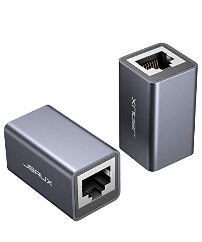 JSAUX RJ45 LAN Kupplung Ethernet Kabel Verbinder [2 Stück] Ethernet Koppler LAN Adapter für LAN Kabel, Netzwerkkabel, Patchkabel, Netzwerk Coupler Kompatibel mit Cat7, Cat6, Cat5e, Cat5(Grau)