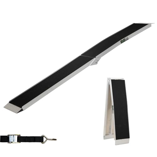 TRUTZHOLM 1 x Auffahrrampe klappbar 228 cm 340 kg Traglast Alu Anti Rutsch E-Bike- Fahrradrampe Motorradrampe