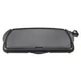 BELLA Elektro-Keramik-Titan-Grillplatte, Antihaftbeschichtung, große eintauchbare Kochfläche und herausnehmbare Fettauffangschale, einstellbare Temperatur, PTFE- und PFOA-frei, 27cm x 51cm, Schwarz